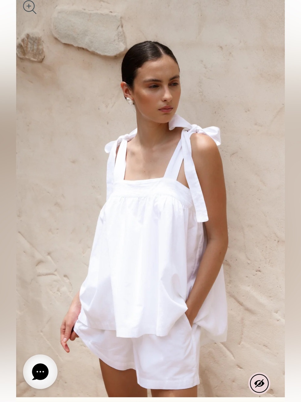 NWOT Gorgeous Piyama Suzie Tie Sleep Set Size Small White
